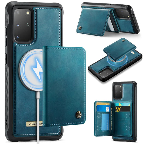 CASEME For Samsung Galaxy S20 Plus 4G / Galaxy S20 Plus 5G Magnetic Case  ME80 Series Leather PC TPU Phone Cover with Detachable Wallet - Green - 1