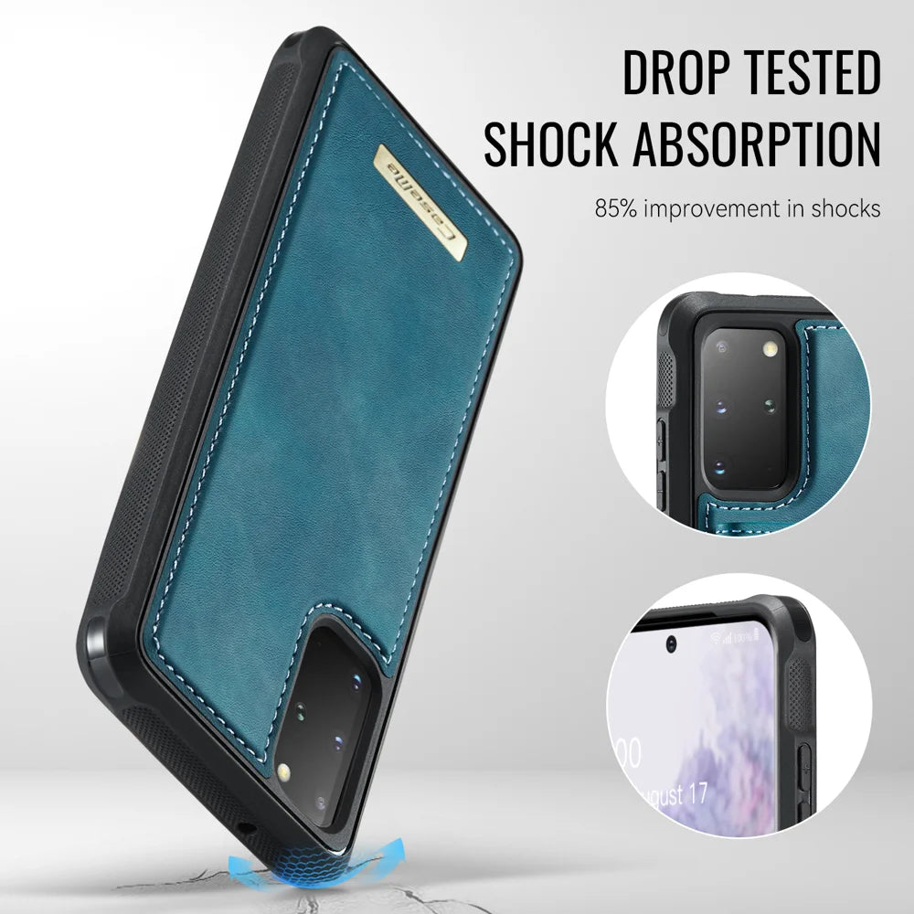 CASEME For Samsung Galaxy S20 Plus 4G / Galaxy S20 Plus 5G Magnetic Case  ME80 Series Leather PC TPU Phone Cover with Detachable Wallet - Green - 7