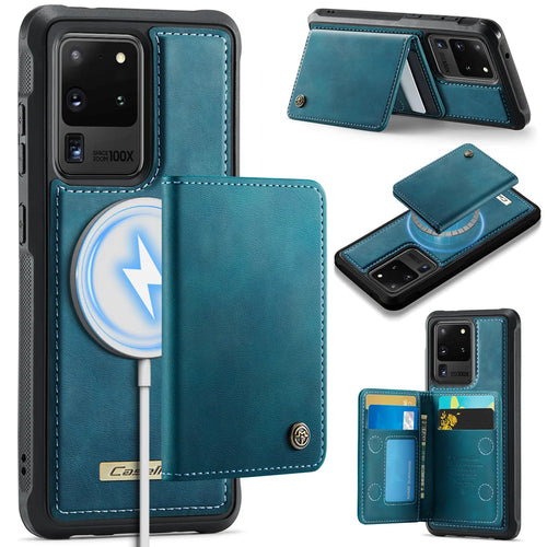 CASEME For Samsung Galaxy S20 Ultra Magnetic Case  ME80 Series Leather PC TPU Phone Cover with Detachable Wallet - Green - 1