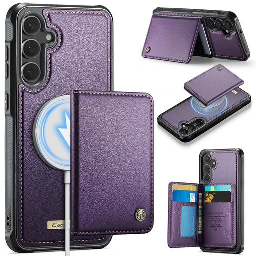 CASEME For Samsung Galaxy S24 / Galaxy S25 Magnetic Case  ME80 Series Leather PC TPU Phone Cover with Detachable Wallet - Purple - 1