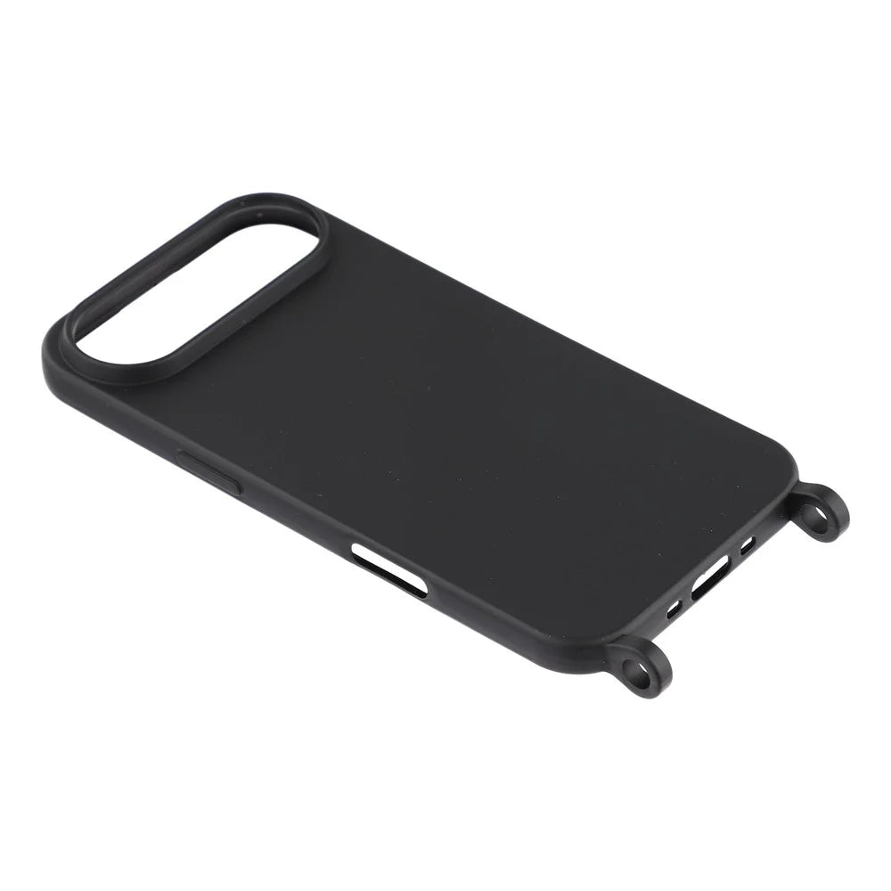 For iPhone Air Case Liquid Silicone Protective Phone Cover with Crossbody Lanyard - Black - 5