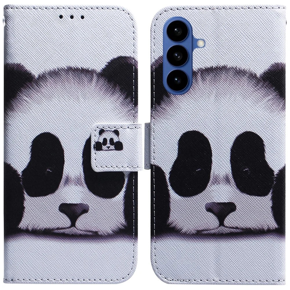 For Samsung Galaxy S26+ Wallet Case Pattern Print Leather Phone Cover - Panda - 1