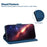 For Samsung Galaxy S26+ Case Geometry Pattern Leather Wallet Phone Cover with Wrist Strap - Blue - 3