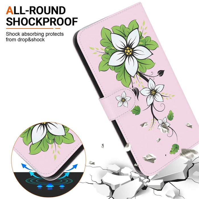 For Samsung Galaxy S26+ Wallet Phone Case Anti-Drop Pattern Printing Leather Flip Cover with Strap - Lily - 4