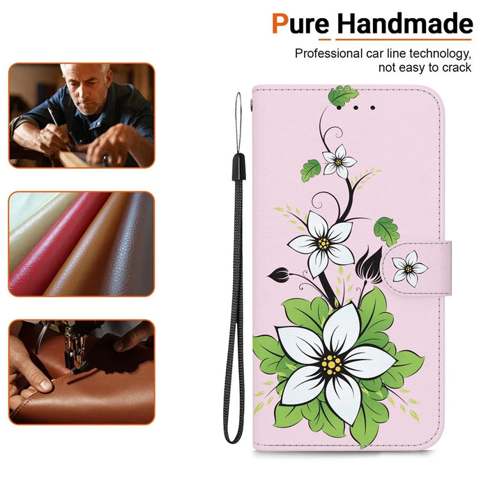 For Samsung Galaxy S26+ Wallet Phone Case Anti-Drop Pattern Printing Leather Flip Cover with Strap - Lily - 6
