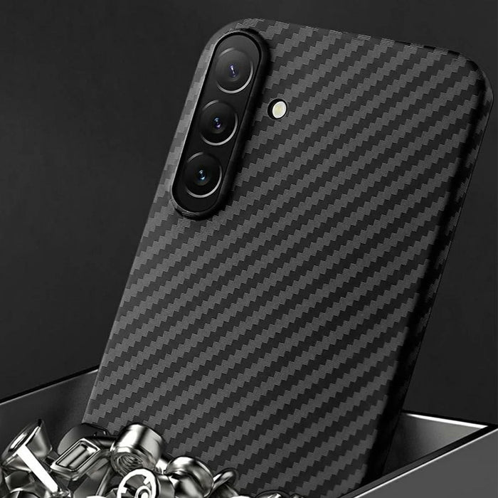X-LEVEL For Samsung Galaxy S26 Case Carbon Fiber Texture Hard PC Phone Cover Anti Shock - Black - 6