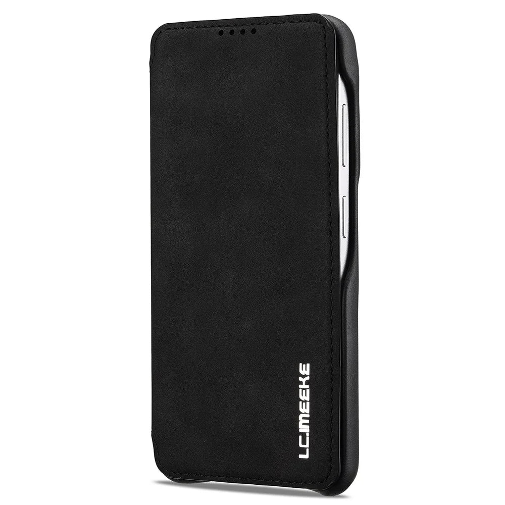 LC.IMEEKE For Samsung Galaxy S26+ Case Card Holder Stand Leather Phone Cover - Black - 6