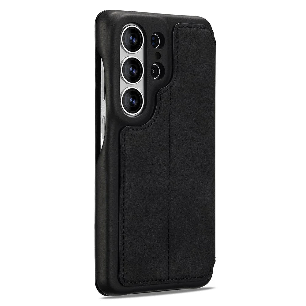 LC.IMEEKE For Samsung Galaxy S26 Ultra Case Card Holder Stand Leather Phone Cover - Black - 7