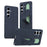 For Samsung Galaxy S26 Case Customizable Smart Key Control Wristband Kickstand PC + Silicone Phone Cover - Sapphire - 1
