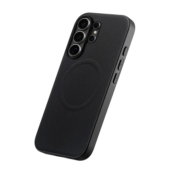 For Samsung Galaxy S26 Ultra Magnetic Case Fine Grid Texture Leather + PC + TPU Phone Cover - Black - 2
