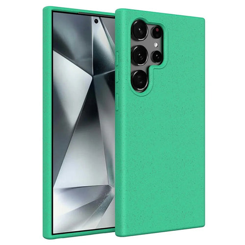 For Samsung Galaxy S26 Ultra Case Biodegradable Wheat Straw + TPU Matte Phone Cover - Green - 1