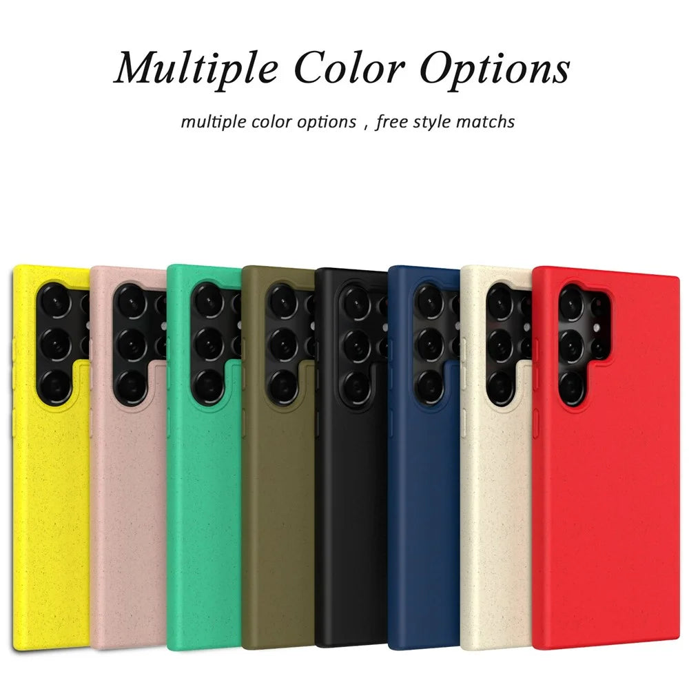 For Samsung Galaxy S26 Ultra Case Biodegradable Wheat Straw + TPU Matte Phone Cover - Green - 5