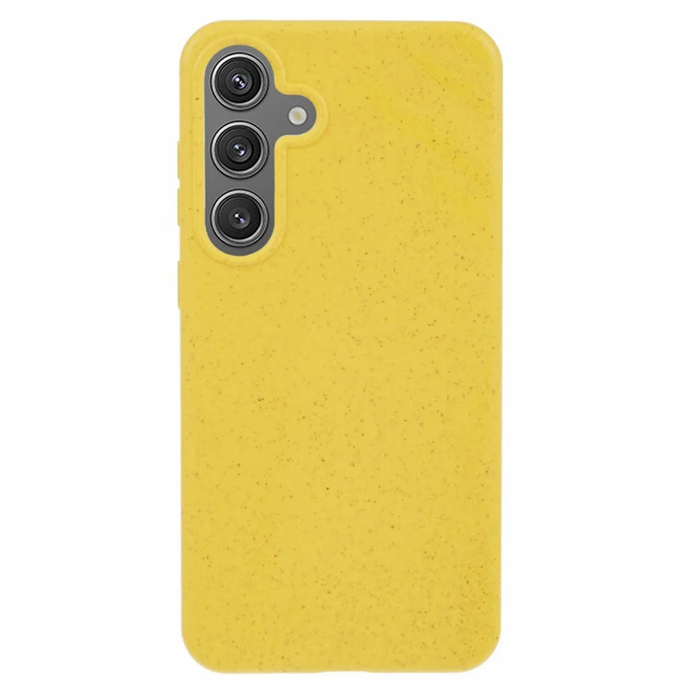 For Samsung Galaxy S26+ Case Biodegradable Wheat Straw + TPU Matte Phone Cover - Yellow - 1