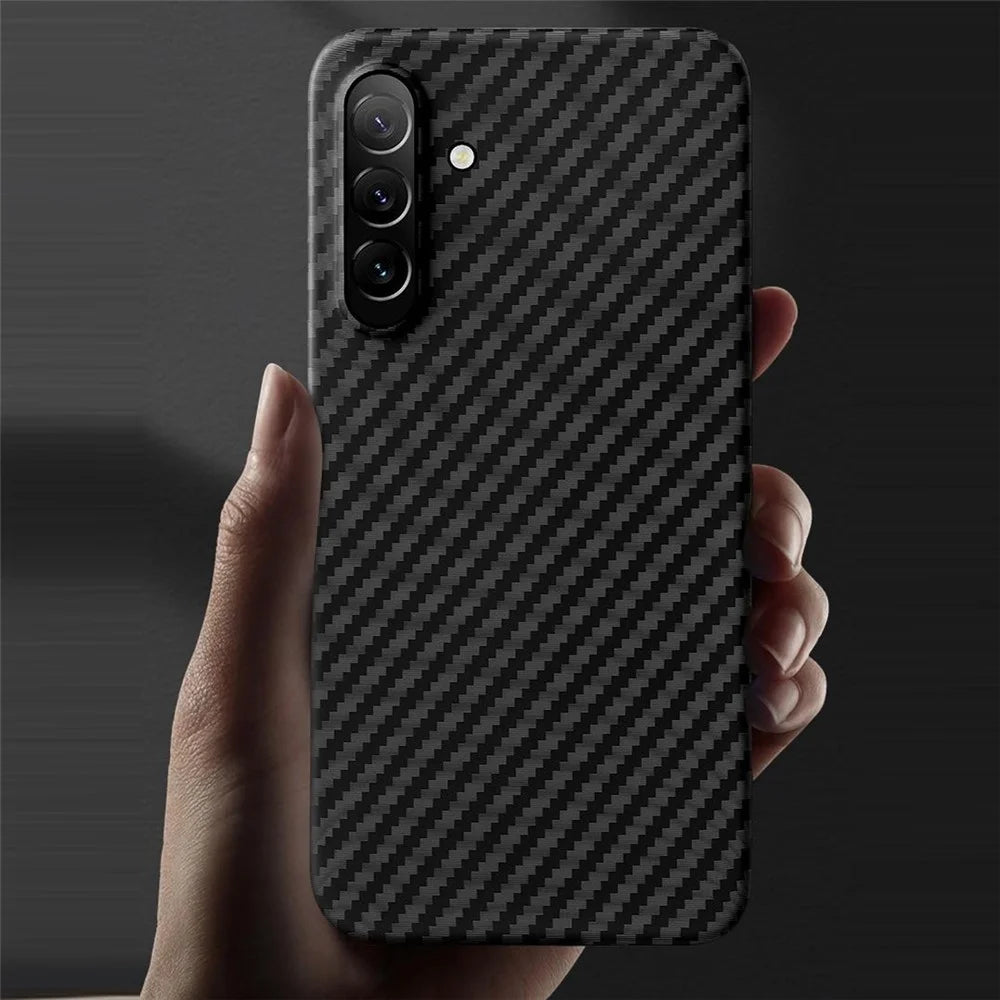 X-LEVEL For Samsung Galaxy S26 Magnetic Case Carbon Fiber Texture Ultra-Thin PC Hard Phone Cover - Black - 3