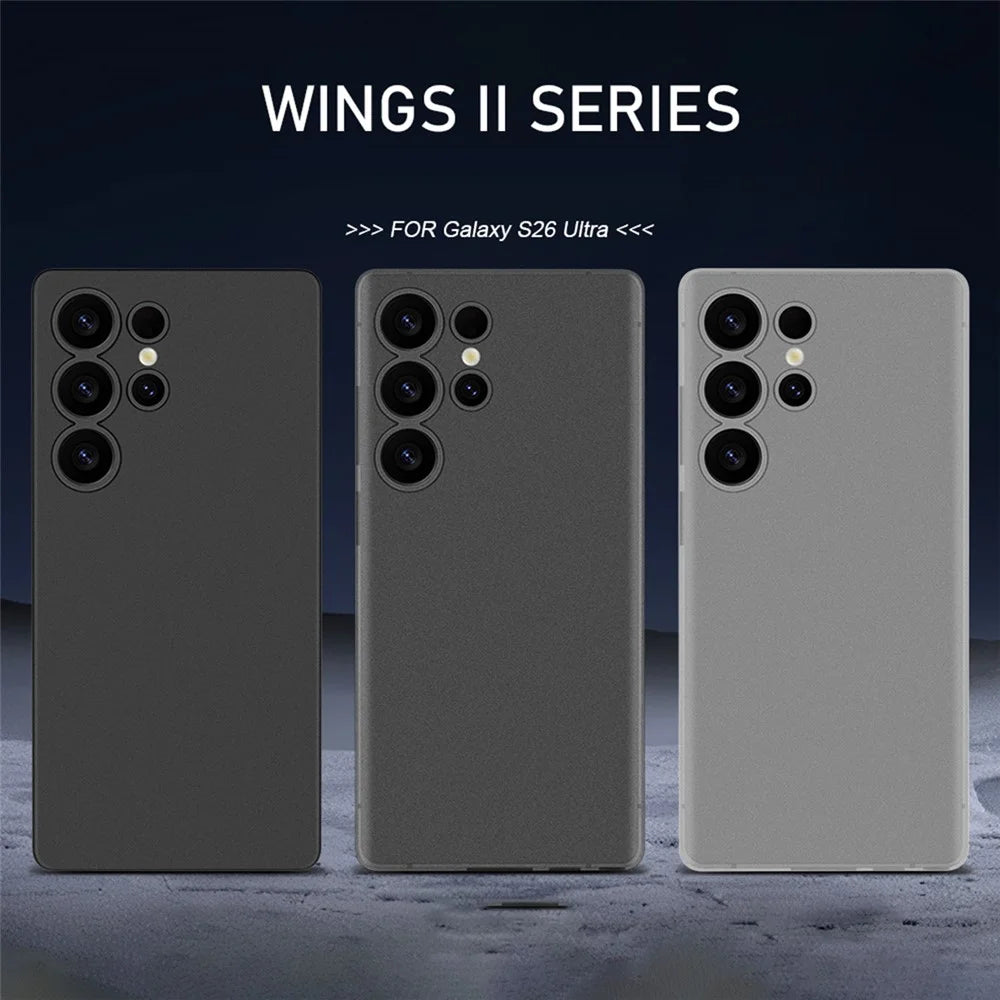 X-LEVEL Wings II Series For Samsung Galaxy S26 Ultra Case Hard PP Matte Phone Cover 0.18mm Ultra-Thin - Transparent Black - 3
