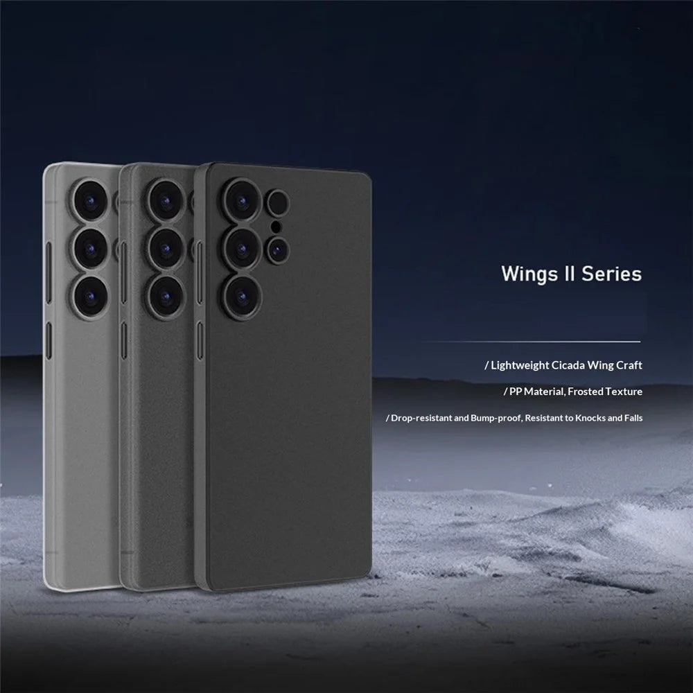 X-LEVEL Wings II Series For Samsung Galaxy S26 Ultra Case Hard PP Matte Phone Cover 0.18mm Ultra-Thin - Transparent Black - 4