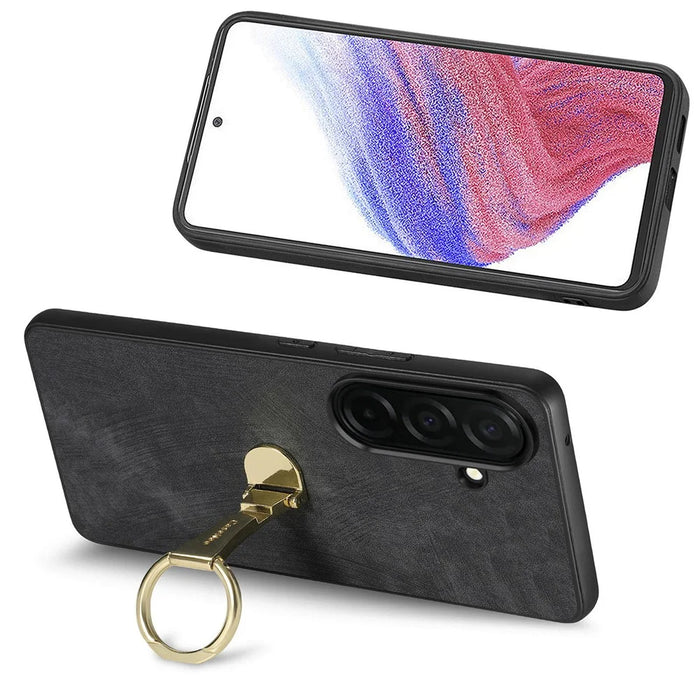 CASENEO D22 For Samsung Galaxy S26 Case Folding Kickstand Retro Leather Back Phone Cover - Black - 3