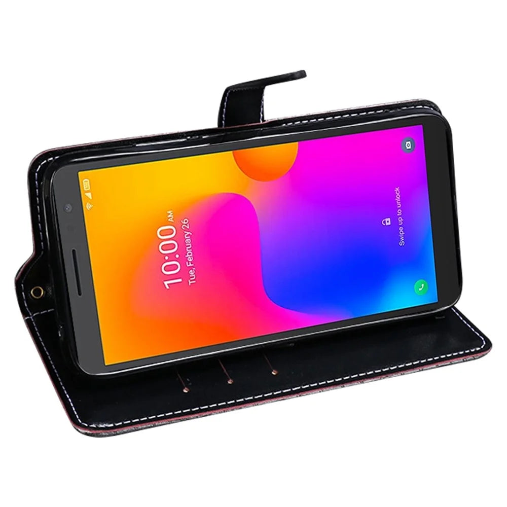 IDEWEI For Alcatel 1B (2022) Crocodile Texture PU Leather Phone Case Stand Wallet Magnetic Clasp Cover - Black - 3