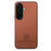 For Samsung Galaxy S26+ Case Leather Phone Back Cover with Cloth Texture - Brown - 2