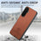 For Samsung Galaxy S26+ Case Leather Phone Back Cover with Cloth Texture - Brown - 6