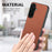 For Samsung Galaxy S26+ Case Leather Phone Back Cover with Cloth Texture - Brown - 7