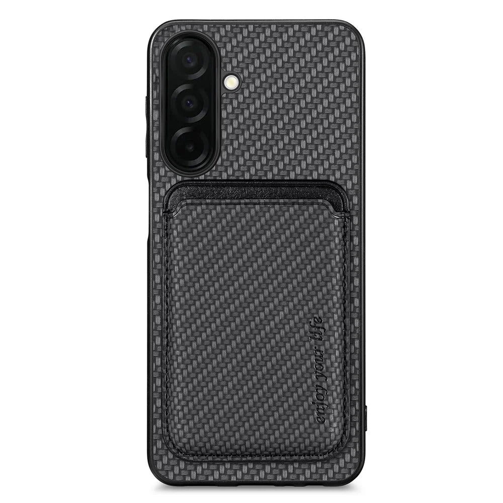 For Samsung Galaxy S26 Magnetic Case Detachable Card Holder Phone Back Cover - Black - 1