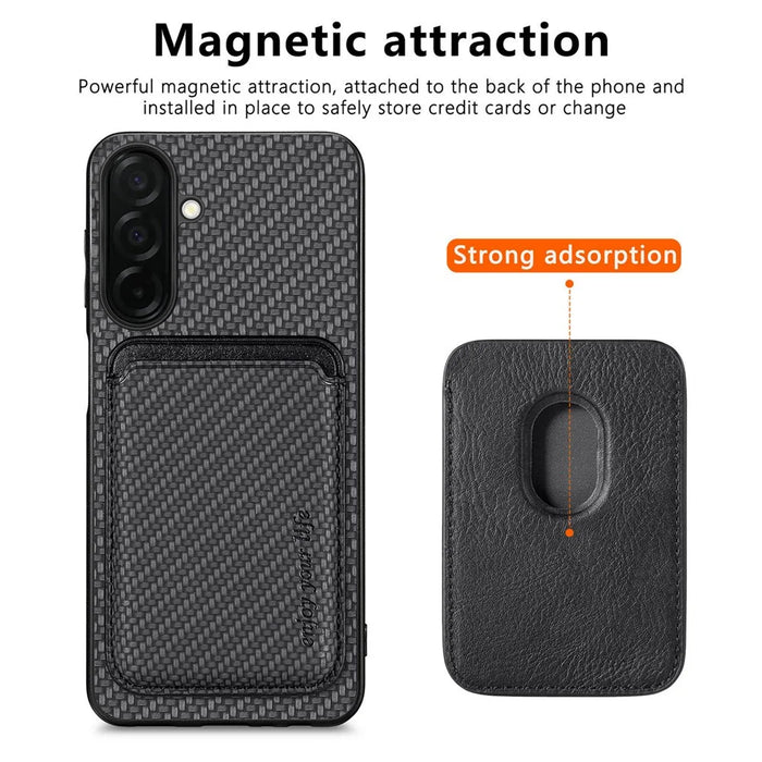For Samsung Galaxy S26 Magnetic Case Detachable Card Holder Phone Back Cover - Black - 2