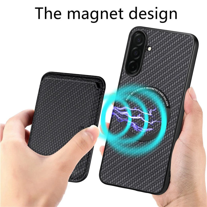 For Samsung Galaxy S26 Magnetic Case Detachable Card Holder Phone Back Cover - Black - 3