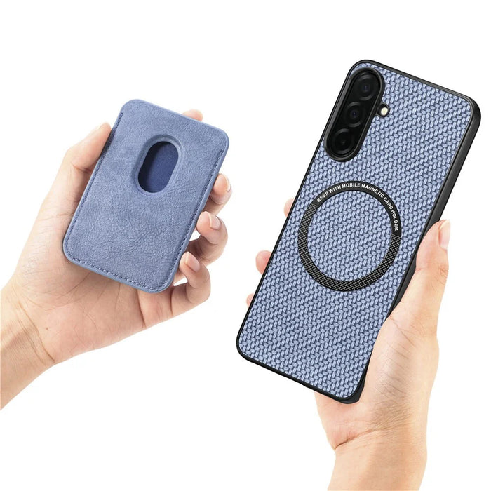 For Samsung Galaxy S26+ Magnetic Case Detachable Card Holder Phone Back Cover - Blue - 5
