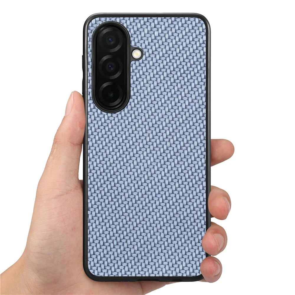 For Samsung Galaxy S26+ Case Carbon Fiber Texture PU Leather + PC + TPU Phone Cover - Blue - 2