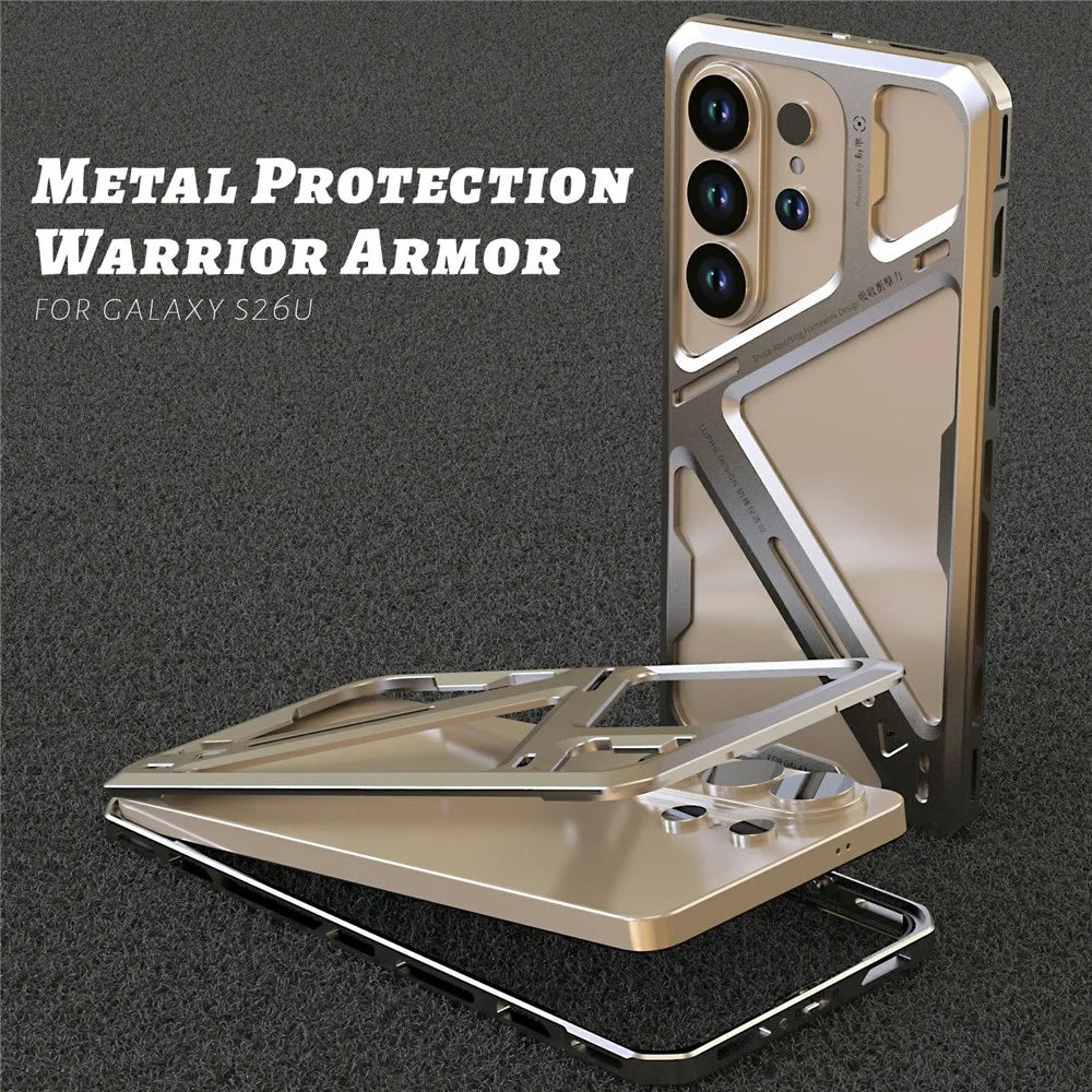 LUPHIE For Samsung Galaxy S26 Ultra Case Detachable Metal Frame Anti Drop Phone Cover with Screen Protector  /  Lens Film - Purple - 2