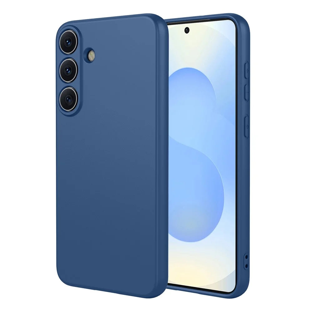 For Samsung Galaxy S26+ Case Liquid Silicone Feel Soft TPU Protective Phone Cover - Blue - 1