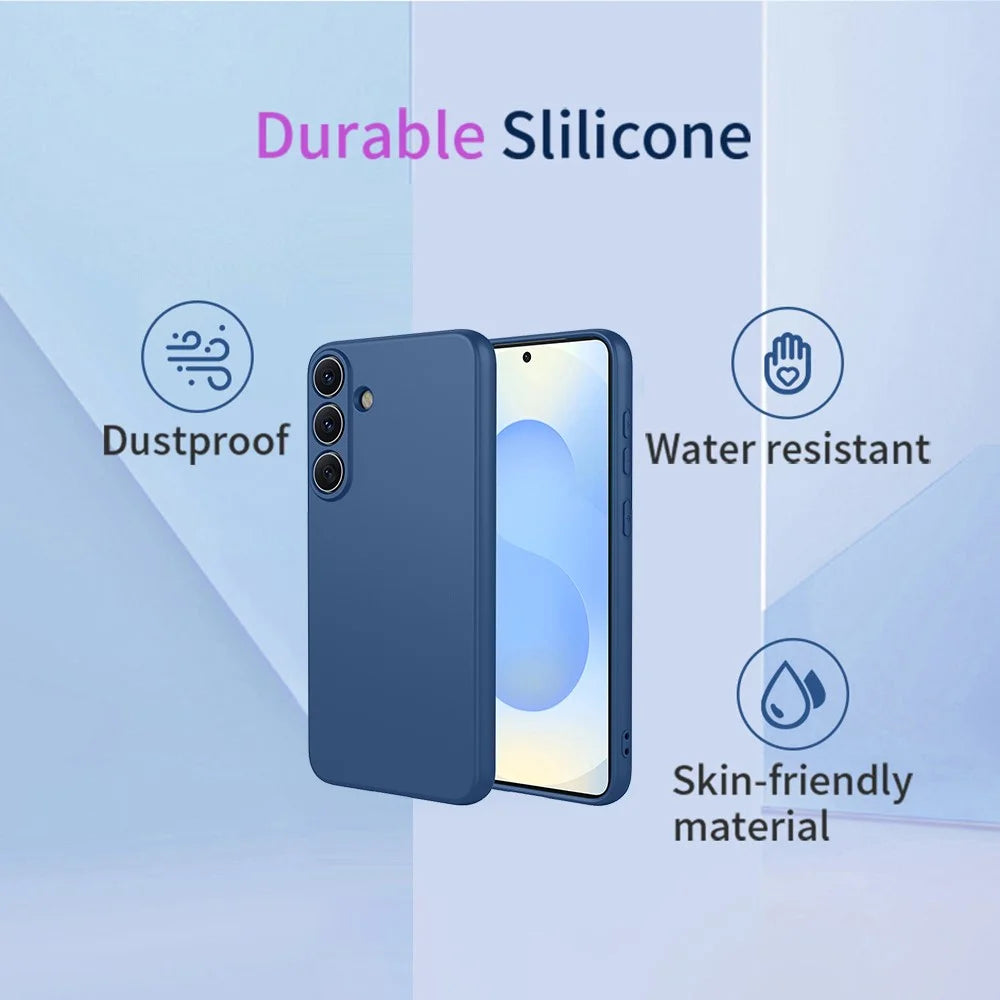 For Samsung Galaxy S26+ Case Liquid Silicone Feel Soft TPU Protective Phone Cover - Blue - 2