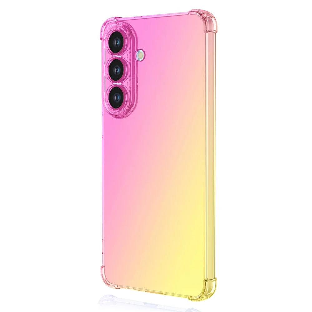 For Samsung Galaxy S26+ Case Gradient Color TPU Anti-Drop Phone Cover - Pink  /  Gold - 2
