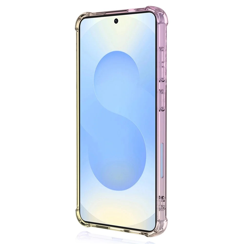 For Samsung Galaxy S26+ Case Gradient Color TPU Anti-Drop Phone Cover - Pink  /  Gold - 3