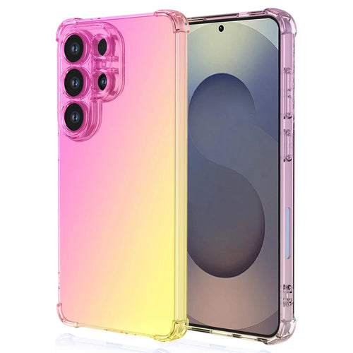 For Samsung Galaxy S26 Ultra Case Gradient Color TPU Anti-Drop Phone Cover - Pink  /  Gold - 1