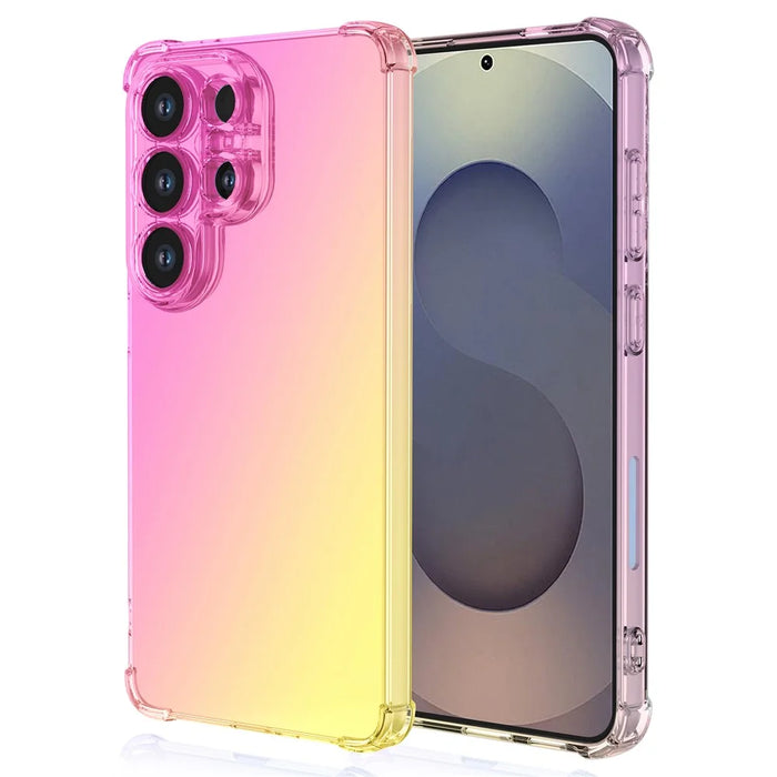 For Samsung Galaxy S26 Ultra Case Gradient Color TPU Anti-Drop Phone Cover - Pink  /  Gold - 1