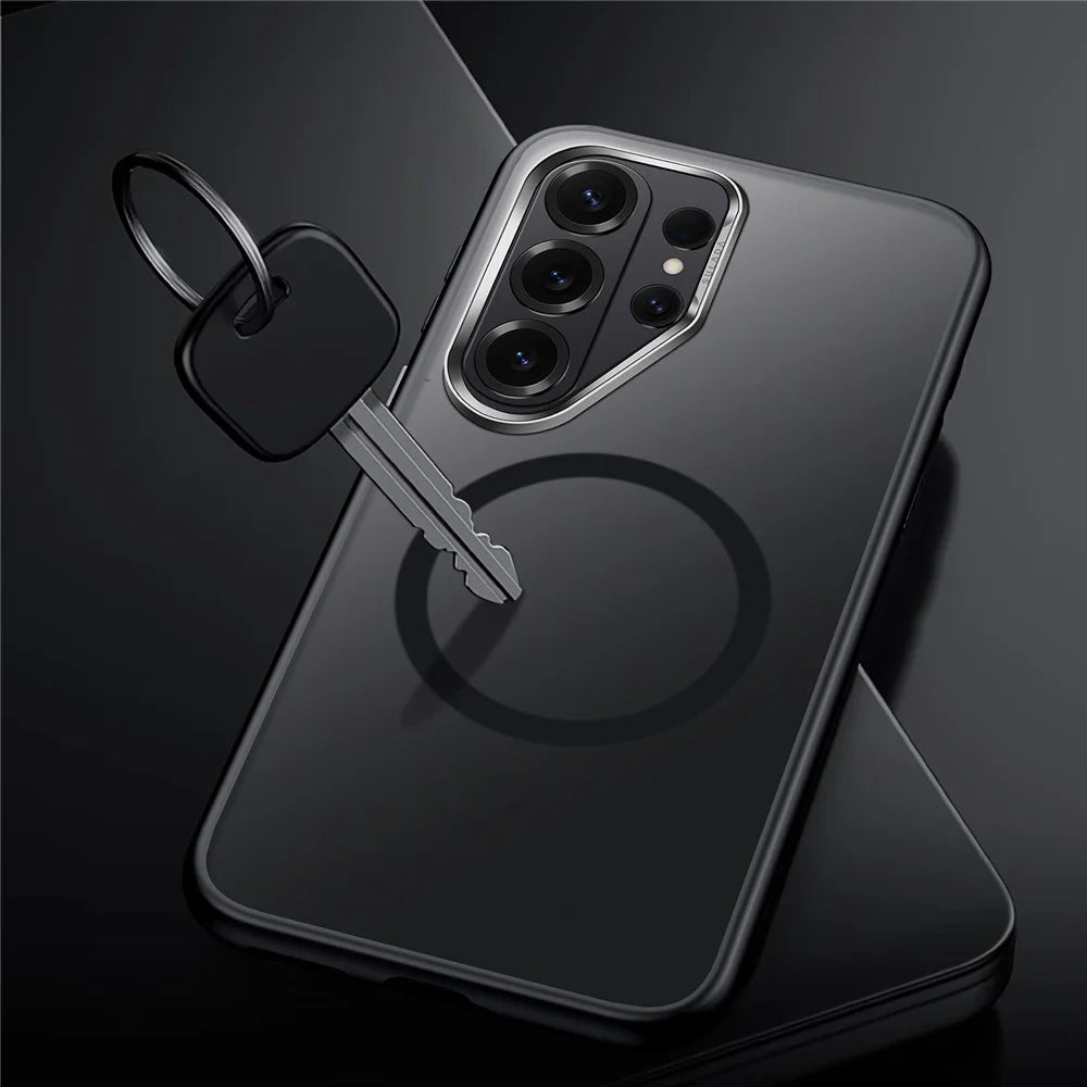 SULADA For Samsung Galaxy S26 Ultra Magnetic Case PC + TPU Phone Cover - Titanium Black - 4