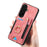 For Samsung Galaxy S26+ Retro PU Leather Case Phone Cover with RFID Blocking Card Holder  /  Ring Holder - Pink - 4