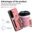 For Samsung Galaxy S26+ Retro PU Leather Case Phone Cover with RFID Blocking Card Holder  /  Ring Holder - Pink - 5