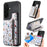 For Samsung Galaxy S26 Leather Phone Cover with RFID Blocking Zipper Card Bag Kickstand - Black - 1