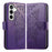 For Samsung Galaxy S26+ Case with Strap Butterfly Pattern PU Leather Wallet Phone Cover - Dark Purple - 1