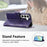 For Samsung Galaxy S26+ Case with Strap Butterfly Pattern PU Leather Wallet Phone Cover - Dark Purple - 5