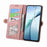 For Samsung Galaxy S26 Case Zipper Wallet Geometry Lines Leather Phone Cover with Strap - Pink - 2