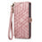 For Samsung Galaxy S26 Case Zipper Wallet Geometry Lines Leather Phone Cover with Strap - Pink - 5