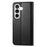 For Samsung Galaxy S26 Case Wallet Stand Leather Phone Cover with Wrist Strap - Black - 6