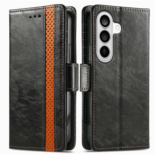 CASENEO For Samsung Galaxy S26+ Phone Cases PU Leather Cover Stand with RFID Blocking Wallet - Black - 1