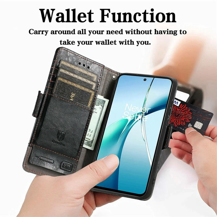 CASENEO For Samsung Galaxy S26+ Phone Cases PU Leather Cover Stand with RFID Blocking Wallet - Black - 4