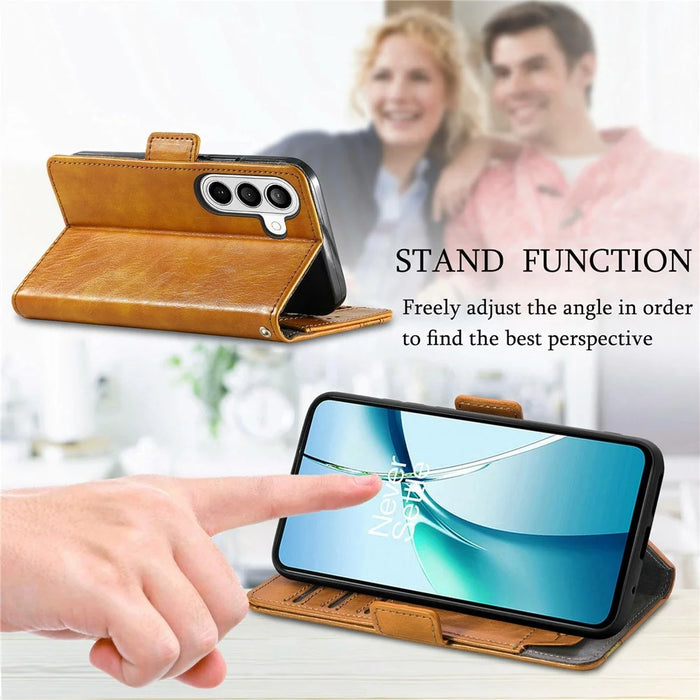 CASENEO For Samsung Galaxy S26+ Phone Cases PU Leather Cover Stand with RFID Blocking Wallet - Black - 5