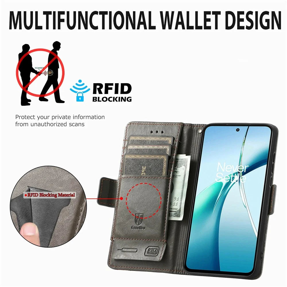 CASENEO For Samsung Galaxy S26 Phone Cases PU Leather Cover Stand with RFID Blocking Wallet - Black - 7